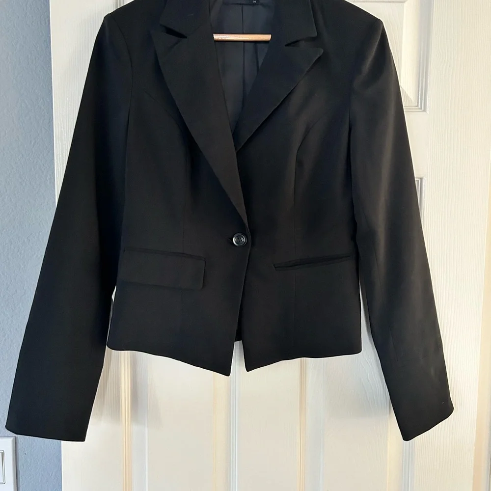 Vero Moda Womens Black Single Button‎ Tailored Blazer Split Cuff Size 38